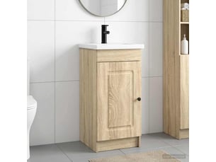 Meuble salle de bain avec évier, meuble de rangement chêne sonoma shl1169