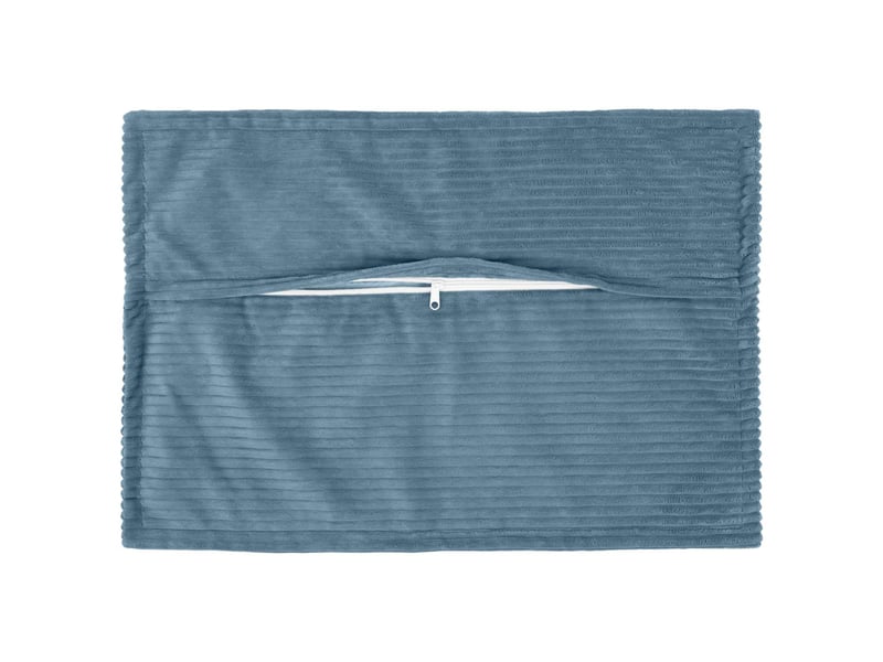 Lot de 6 housses de coussin houten bleu 50 x 70 cm velours côtelé cf49797 - Conforama C