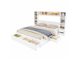Lit avec rangement 140x200 cm    coloris blanc