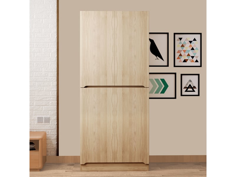  Armoire 4 porte(s) 0 tiroir(s) coloris naturel largeur 70 cm bois massif armoire naturel - Conforama D