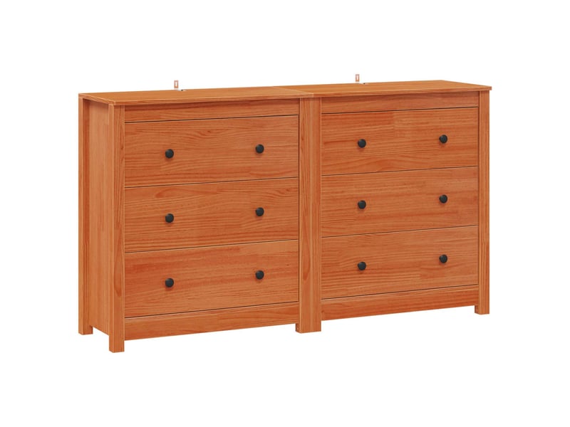  Buffet - bahut - meuble de rangement 2 pc brun 140 x 35 x 80 cm pin massif  - Conforama A