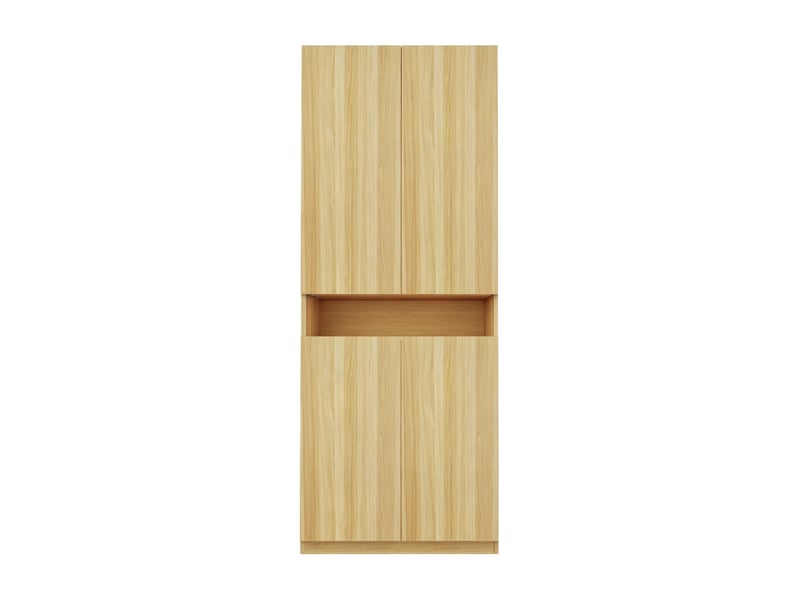  Armoire 2 portes 70 x 55 x 180 cm – bois clair – led, penderie, rangements et grande capacité intérieure  - Conforama E