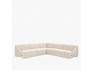 Canapé d'angle modulable en tissu beige
