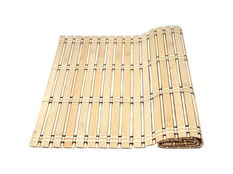  Set de table, ensemble 6 pièce hhg-925, napperons, bambou, lavable 45x30cm, marron clair  - Conforama B