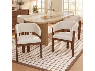 Chaise de salle à manger 60x51x80 cm - lot de 6 - bouclette - confort quotidien - design moderne - pour salle à manger - assise rembourrée - noyer