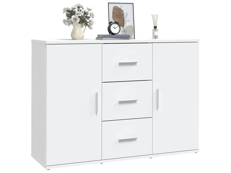  Buffet - bahut - meuble de rangement blanc 91x29,5x65 cm bois d'ingénierie  - Conforama D