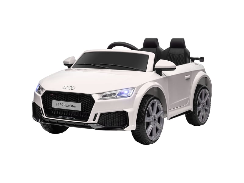 Voiture électrique enfant véhicule électrique enfant audi tt rs 12 v 30 w v. Max. 3 kmh télécommande 2,4g effets sonores + lumineux blanc - Conforama B