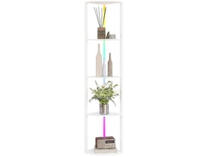 Lampadaire led 42 x 29,5 x 163 cm en mdf avec étagères rgb télécommandé blanc chicfurn