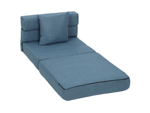 Fauteuil convertible 1 place avec coussin tissu bleu foncé 70 x 70 x 61 cm