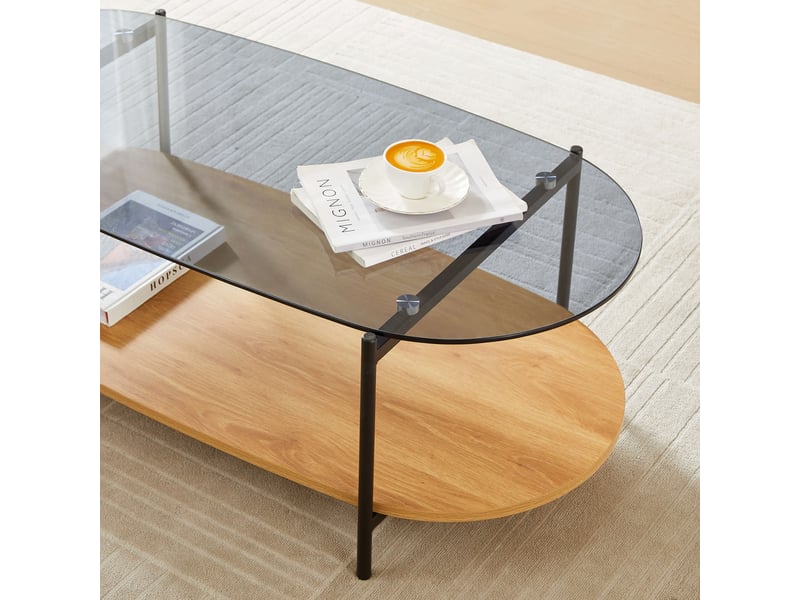 Table basse costa effet chêne  - Conforama D