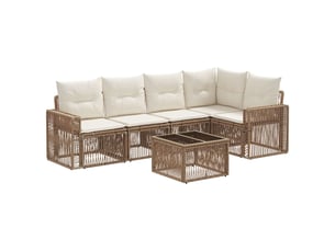 Vidaxl ensemble de canapé de jardin 6 pcs beige et blanc crème