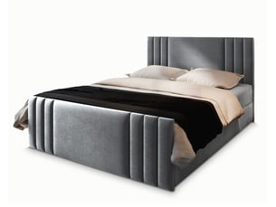 Lit avec rangement 180x200 cm MASSENO coloris gris