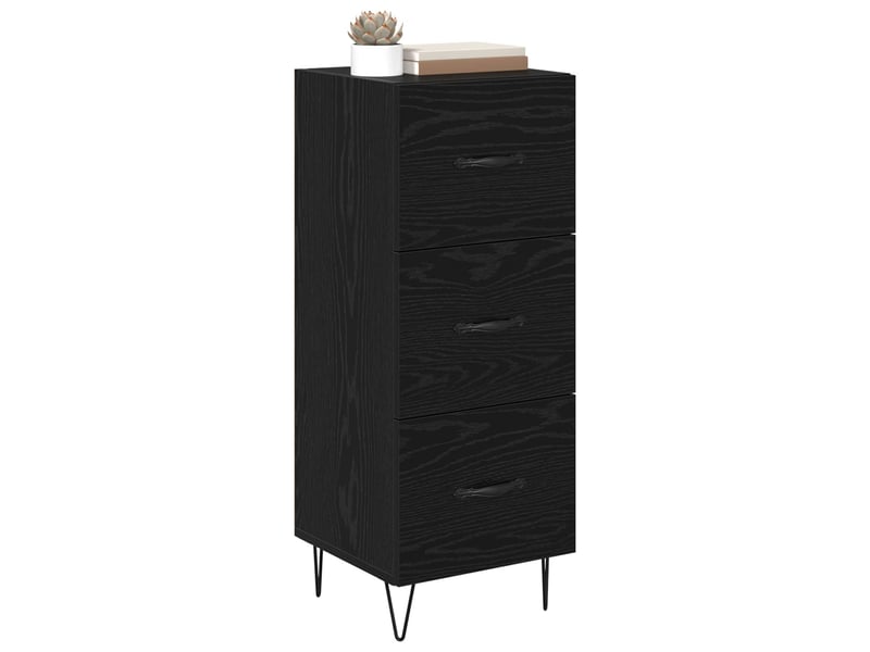  Buffet - bahut - meuble de rangement chêne noir 34 x 34,5 x 90 cm bois d'ingénierie  - Conforama C