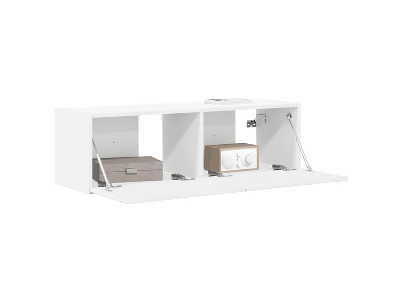  Meuble tv mural 98x31x29,5 cm blanc bois d'ingénierie  - Conforama C