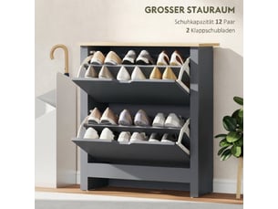 Meuble à chaussures 12 paire(s)  <strong></strong>  <strong></strong> coloris gris