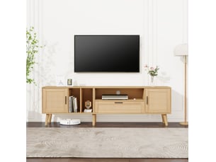 Meuble tv coloris bois clair 180 cm MEUBLIV