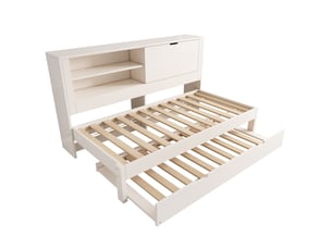 Lit gigogne 90x190 cm <strong></strong>  <strong></strong> coloris blanc