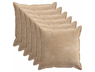 Lot de 6 housses de coussin houten taupe 60 x 60 cm tissu chenille cf49865