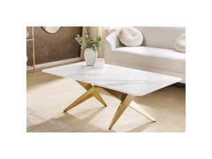 Table basse rectangulaire coloris blanc <strong>MEUBLORAMA</strong> <strong></strong> - 70 cmx130 cm
