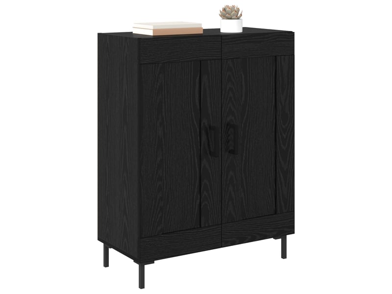 Buffet - bahut - meuble de rangement chêne noir 69,5 x 34 x 90 cm bois d'ingénierie et fer - Conforama C