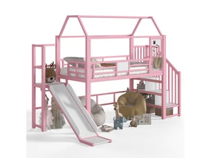 Lit mezzanine 90x200 cm <strong></strong> <strong>Morn Vibe</strong> coloris rose