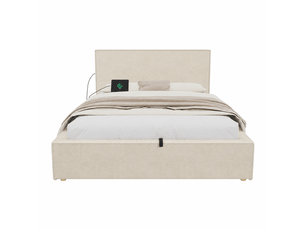 Lit coffre 120x200 cm evarich coloris beige