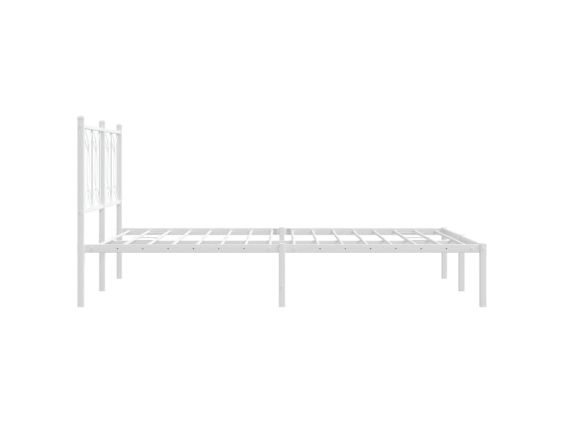  Lit double- lit adulte -  cadre de lit métal sans matelas et tête de lit blanc 135x190 cm  - Conforama D