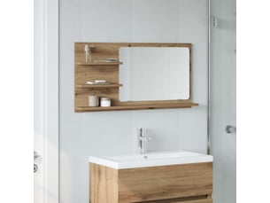Armoire à miroir de salle de bain chêne artisanal 90x11x45 cm