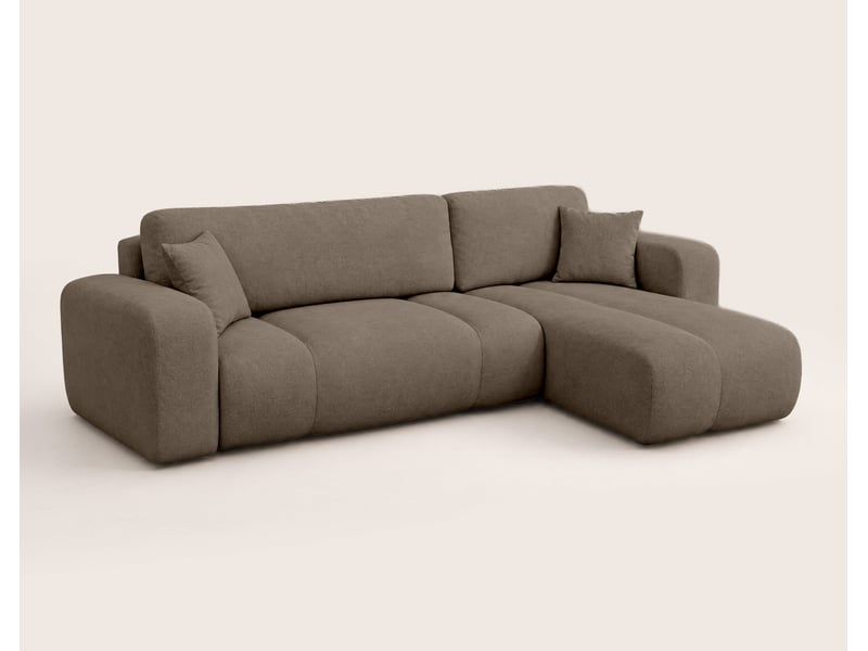  Manon - canapé d'angle réversible 4 places convertible avec coffre en tissu - best mobilier - taupe MANON - Conforama E