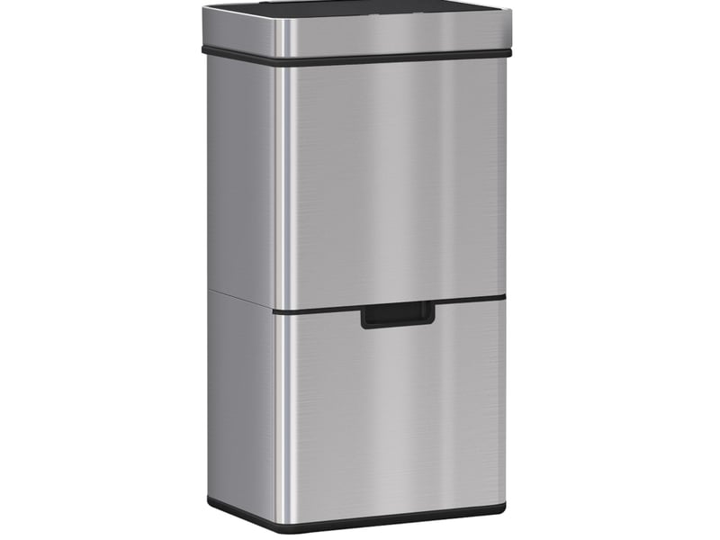  Poubelle automatique à capteur 42x30x81 cm tri des déchets métal argent  - Conforama A