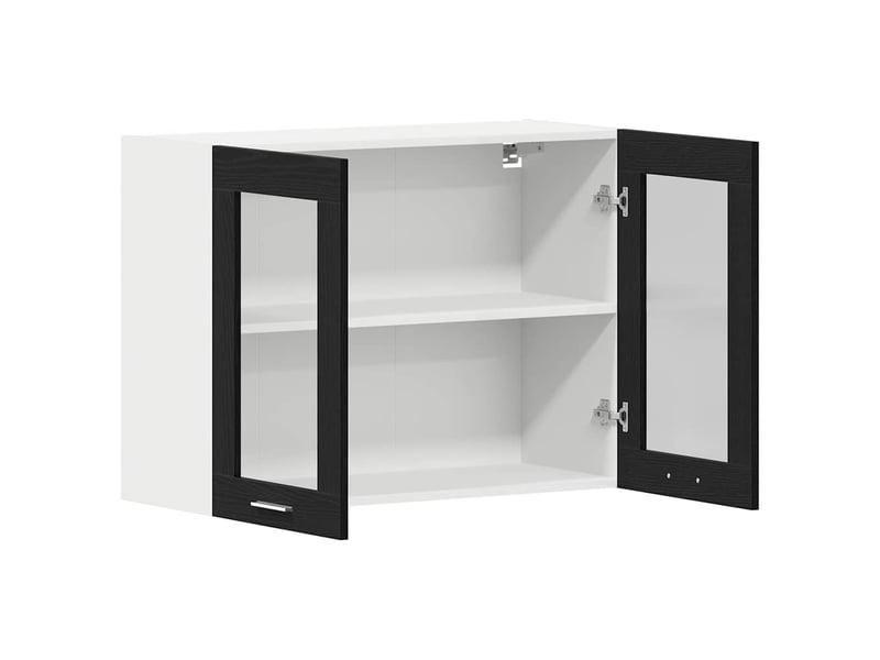Meuble de rangement, armoire suspendue lyon chêne noir 80x31x60cm shl7777 - Conforama E