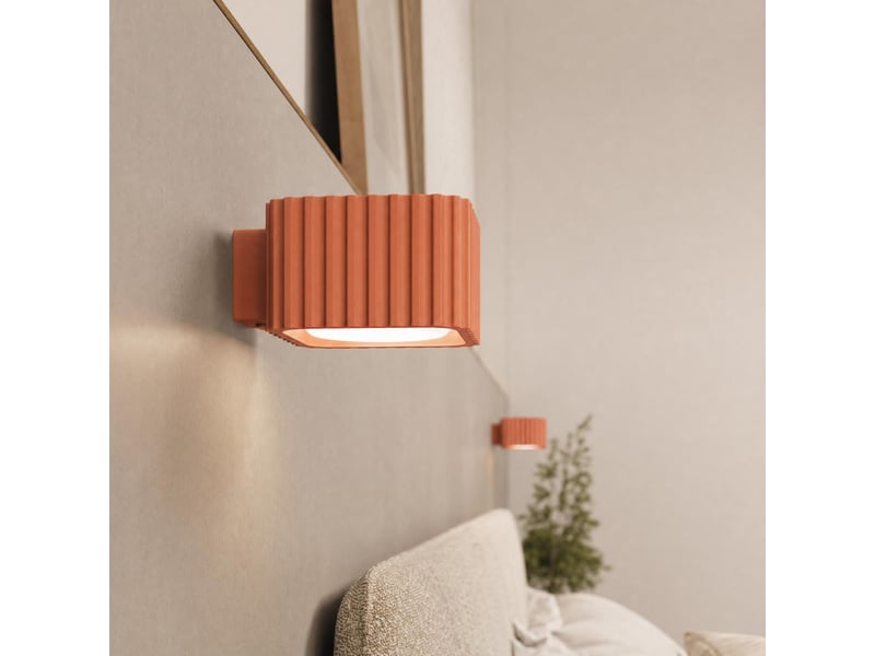  Plafonnier riff 2 ocre rouge gx53 aluminium moderne 8x20.5x10cm SL.3061 - Conforama D