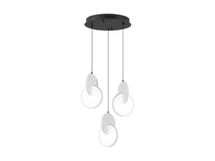 Fabrilamp carlota, plafonnier, moderne, led, 51 w, 7140 lm, 6500 k, noirblanc, 80-150 x 33 x 29 cm