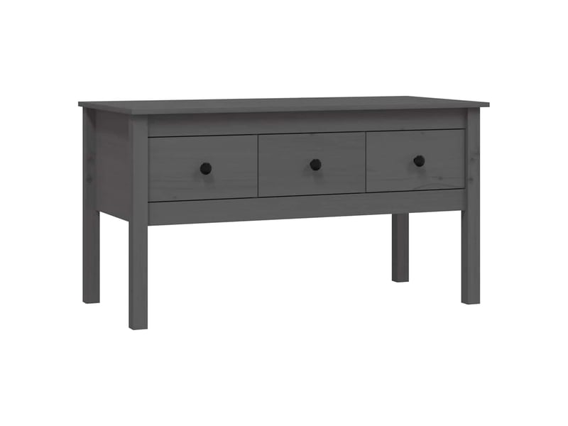  Table basse - table de salon - table à thé gris 102x49x55 cm bois massif de pin  - Conforama A
