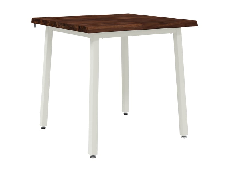 Table à manger 80x80x75 cm bois d'acacia massif marron foncé et blanc - Conforama A