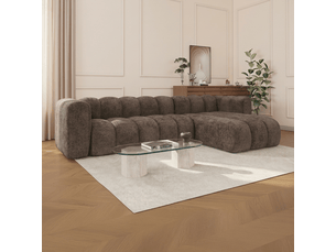 Canapé d'angle réversible en tissu taupe foncé
