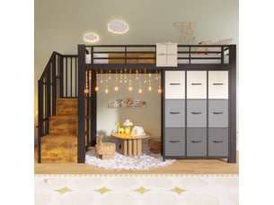 Lit mezzanine 90x200 cm <strong>MODENUIT </strong>  <strong></strong> coloris noir