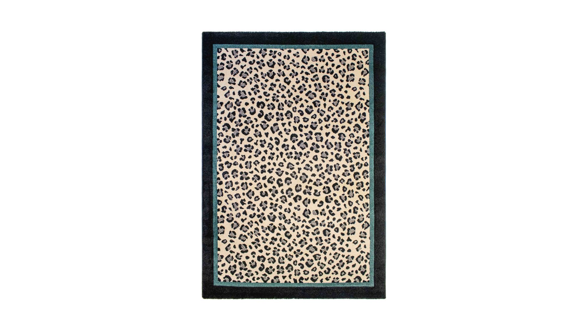 CONFORAMA Tapis rectangulaire 160x230 cm imprimé léopard GLAM coloris noir