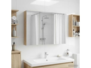 Armoire miroir salle de bain, meuble de rangement chêne sonoma 100x14.5x70 cm shl8245