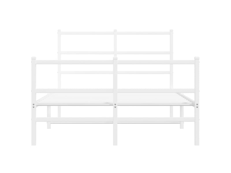 Lit double- lit adulte - cadre de lit métal sans matelas et pied de lit blanc 120x190 cm - Conforama D
