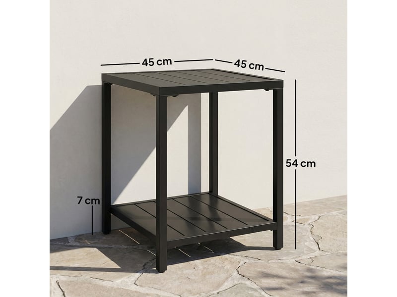  Table basse de jardin métal noir 45x45x54cm  - Conforama E