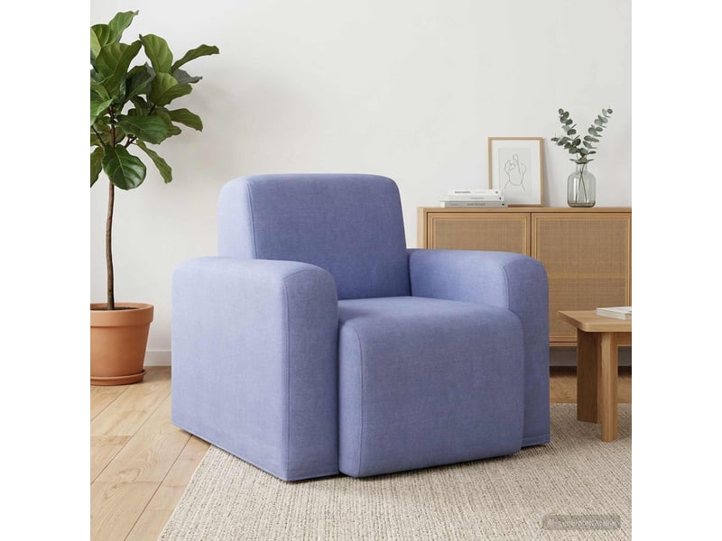  Vidaxl fauteuil bleu denim tissu  - Conforama B