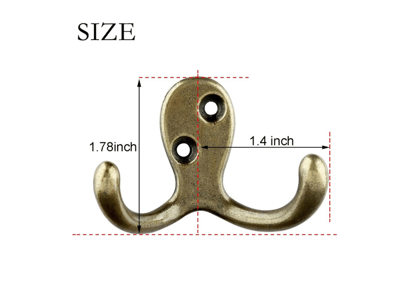  Lot de 16 crochets muraux robustes à double crochet, bronze antique, avec vis, adaptés pour suspendre manteaux, écharpes, serviettes, orange  - Conforama B