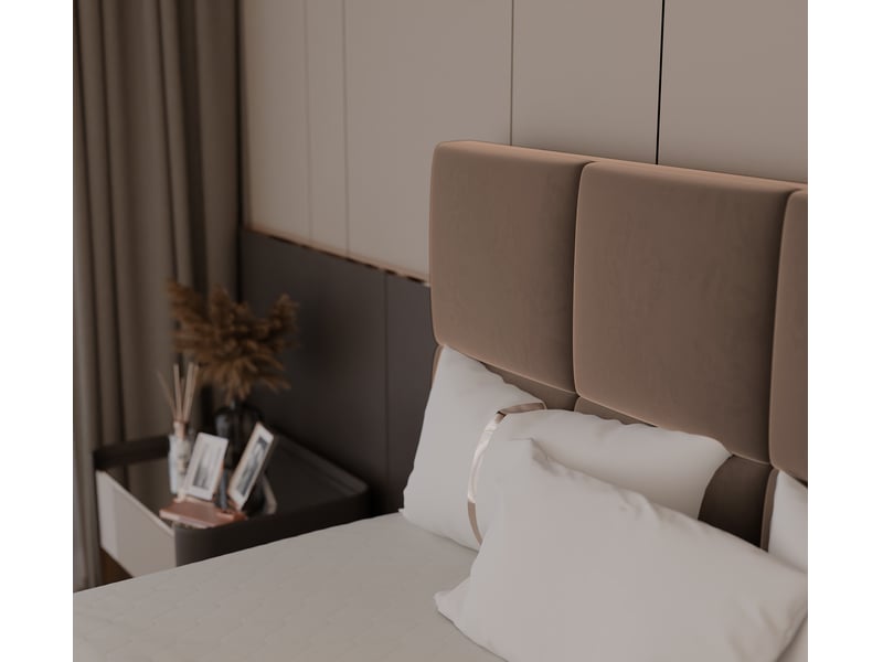 Lit coffre magnus - 160x200 cm - avec matelas et surmatelas - velours dense - marron clair MAGNUS - Conforama D