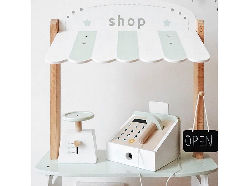  Stand de marché en bois - avec chariot, fruits et accessoires - 95,5 cm GTK449 - Conforama D
