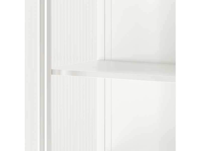 Armoire murale 2 portes en métal blanc et verre trempé 70 cm, 3 niveaux de rangement pour votre intérieur  - Conforama D