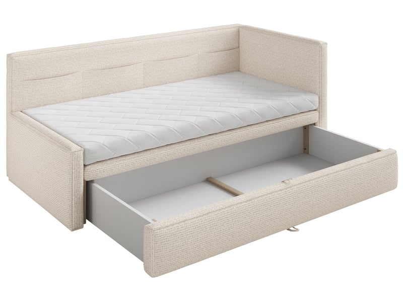  Selsey nesmi - lit rembourré - 90x200 cm - tissu tressé beige clair Nesmi - Conforama E