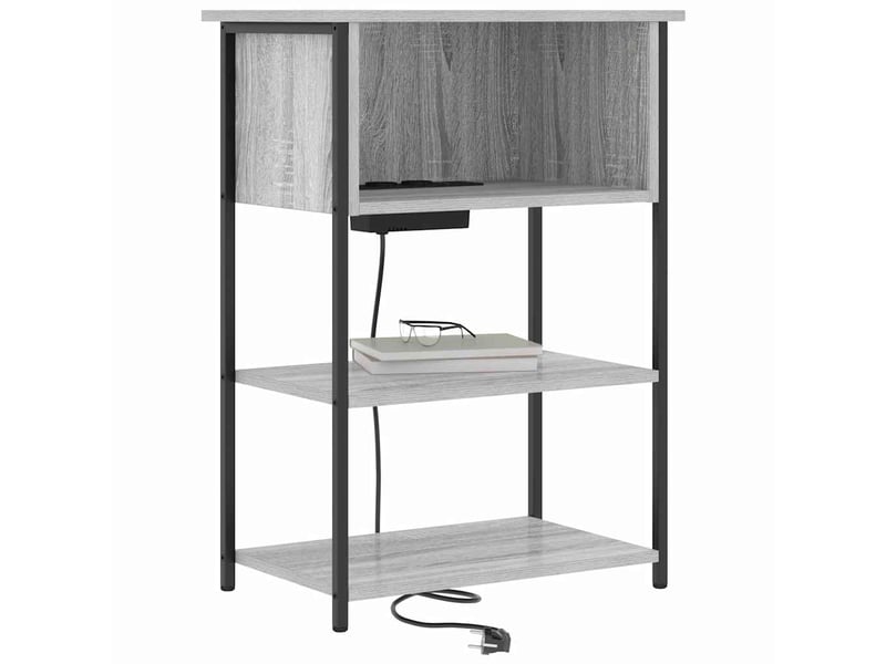 Table de chevet - cabinet de chevet - table de nuit gris sonoma 55 x 31 x 76 cm bois d'ingénierie - Conforama B