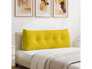 Coussin de dos, coussin de dossier jaune 120 x 24 x 50 cm velours cf54750