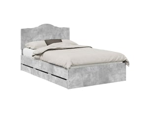 Lit 2 places 135x190 cm    coloris gris